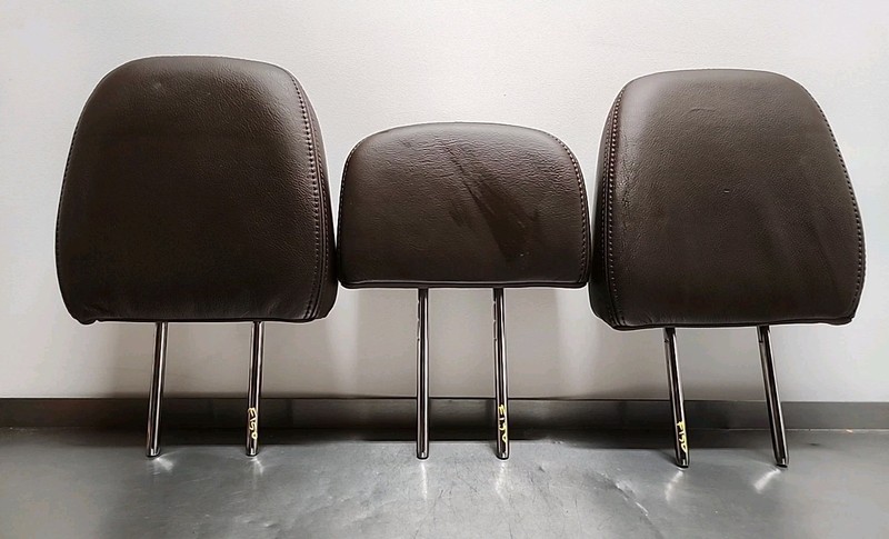 2011-2014 FORD F-150 F150 REAR BACK SEAT HEADRESTS HEAD REST BROWN LEATHER SET 3