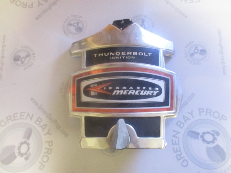 Mercury Outboard Thunderbolt Red Decal Chrome Front Cowling Cover 9.75" x 9.25"