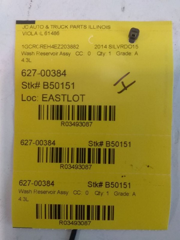 Wash Reservoir Thru 06/19/15 Fits 14-15 SIERRA 1500 PICKUP 3493087
