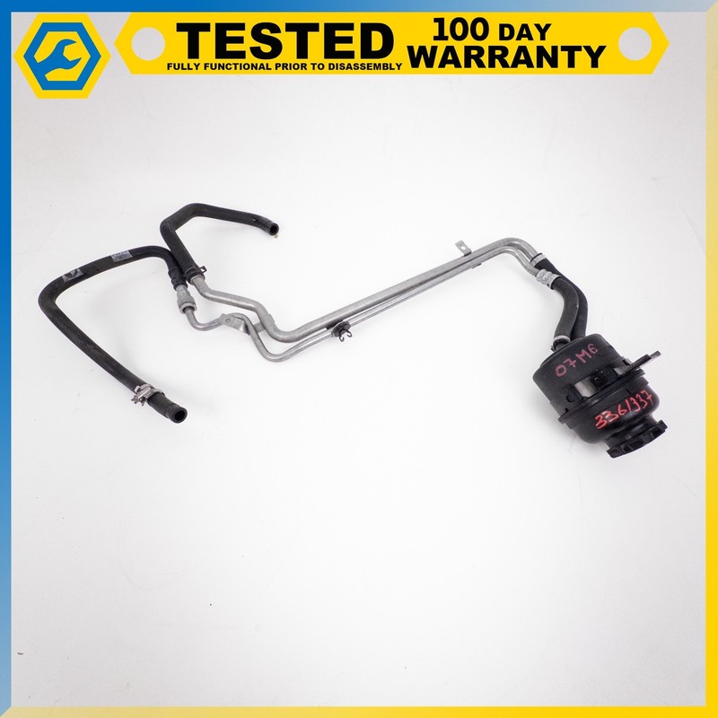 06-10 BMW M6 M5 POWER STEERING PUMP FLUID RESERVOIR BOTTLE TANK W/ HOSE OEM