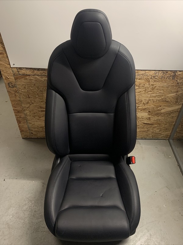 2016-2021 TESLA MODEL S COMPLETE RIGHT SEAT BLACK ELECTRIC HEADREST OEM 3109 NS