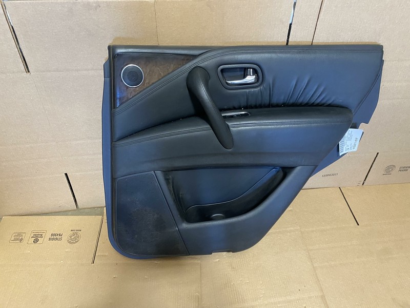 2011-2012 INFINITI QX56 REAR PASSENGER SIDE DOOR PANEL TRIM COVER LEATHER OEM