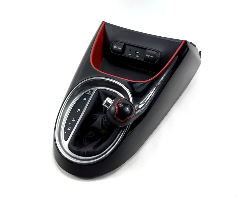 2014-2019 Kia Soul Center Console Gear Shifter Shift Trim Bezel Black w/ Red OEM
