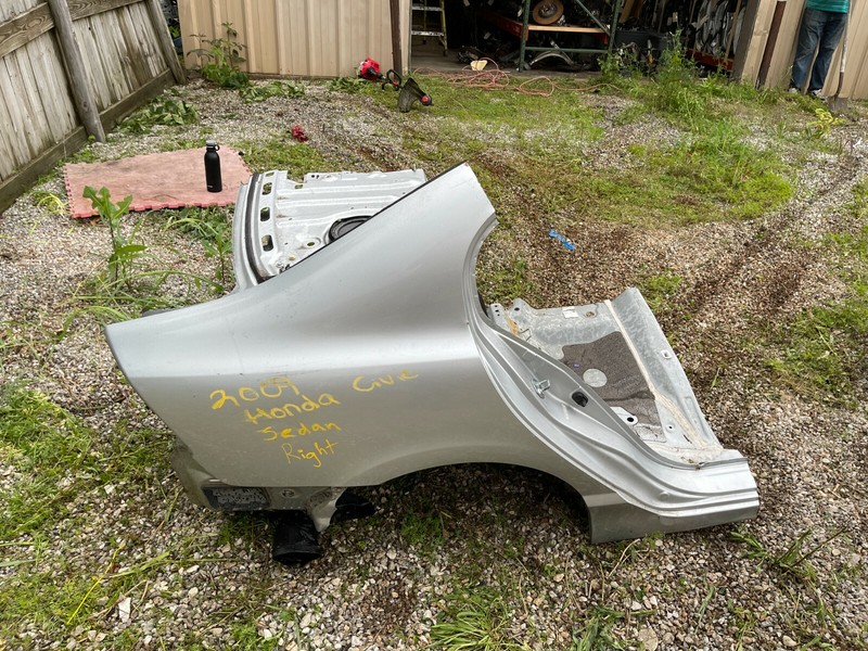 2009 Honda Civic Sedan Rear RH Right Passenger Side Quarter Panel Body Frame Cut