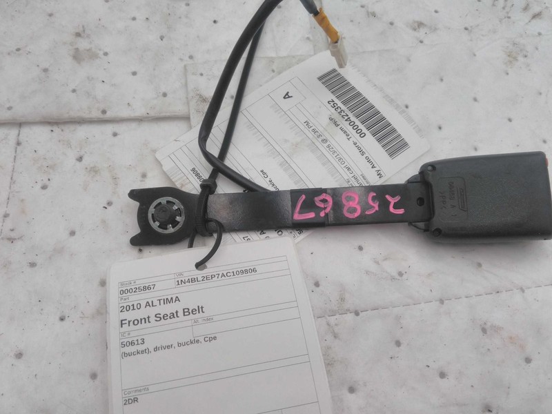 2010 Nissan Altima Silver OEM Seat Belt 147K Miles Genuine Used Part