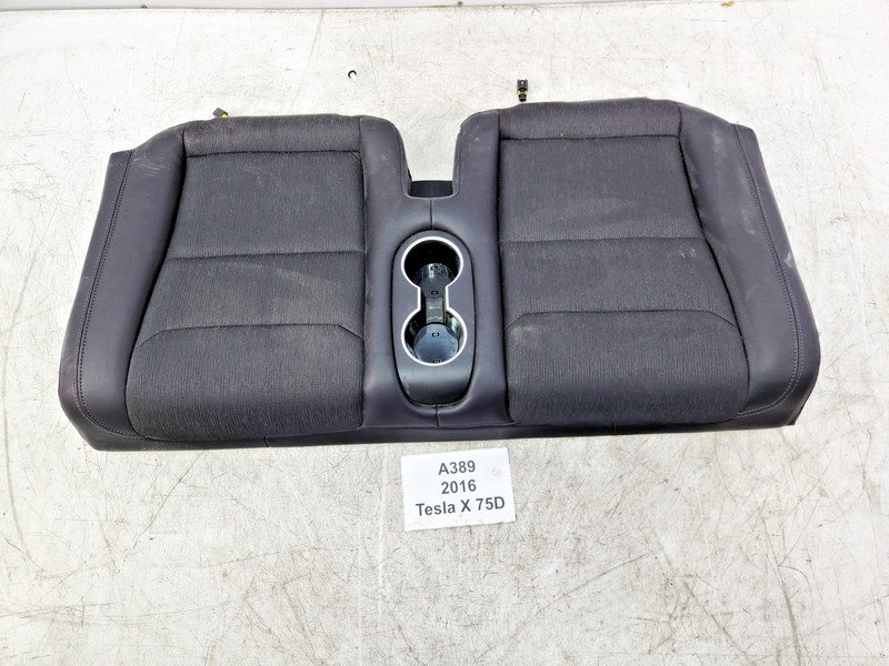 ✅ 16-20 OEM Tesla Model X Rear 3rd Row Lower Seat Leather Black*