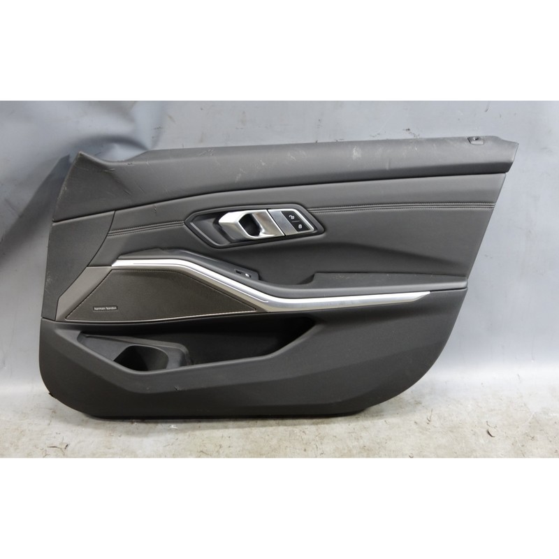 Damaged 23-25 BMW G80 M3 G20 Front Right Door Panel Trim Card Black Leather OEM