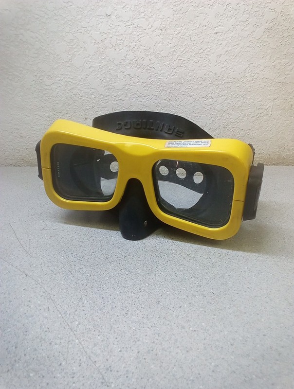 VINTAGE 70's Santiago Goggles Face Mask, Diving Scuba Mask, Made In Italy