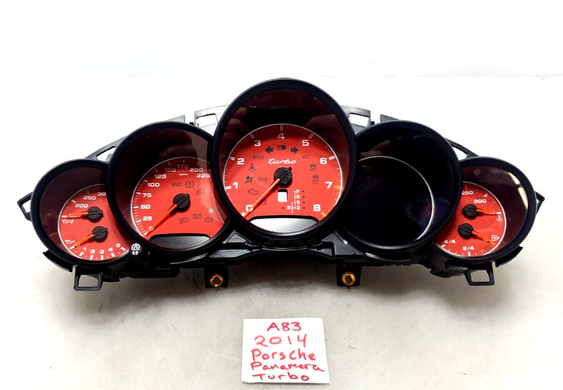 ✅ 2014-2016 OEM Porsche Panamera Turbo 970 Instrument Cluster Speedometer Red