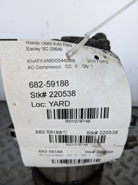 AC Compressor Korea Built VIN K 1st Digit Fits 14-18 FORTE 1078748