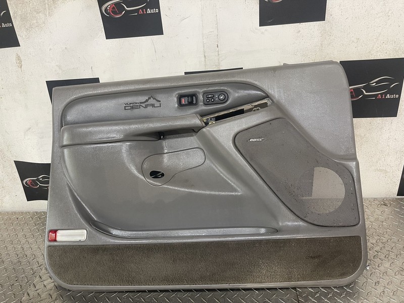 00-03 GMC Yukon Denali Front Driver Door Panel Pewter Oem