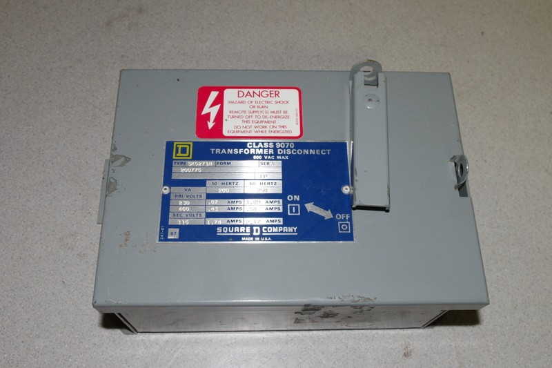 Square D Class 907E Transformer Disconnect Type SK5271N *FREE SHIPPING*