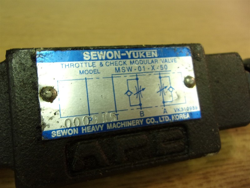 Sewon-Yuken MSW-01-X-50 Modular Check Throttle Valve *FREE SHIPPING*