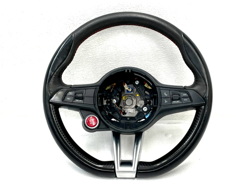 17-22 Alfa Romeo Giulia Quadrifoglio Carbon Fiber Steering Wheel W/Red 1581 OEM