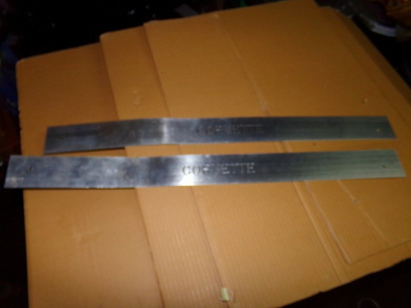Corvette Stainless Steel Strip Moulding Emblem, Set of 2*FREE SHIPPING*