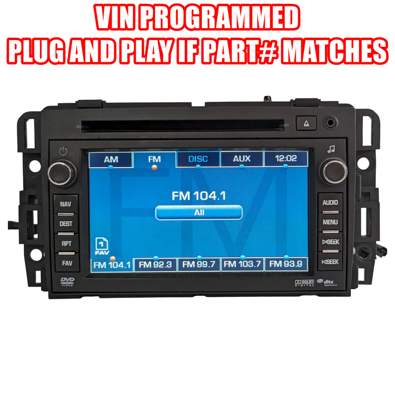 PROGRAMMED 10-12 Enclave Traverse Acadia Radio Navigation CD Player Display OEM