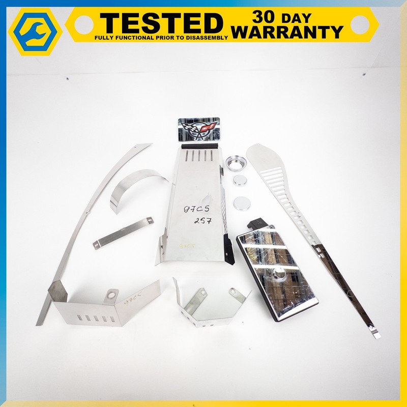 97-04 CHEVROLET CORVETTE C5 ENGINE COVER TRIM KIT CHROME SET OEM