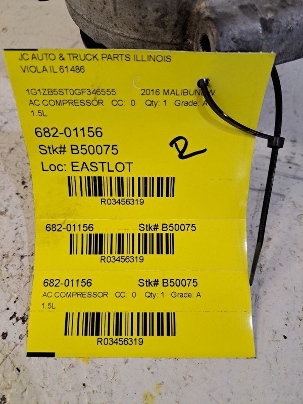 AC Compressor VIN Z 4th Digit New Style Fits 16 MALIBU 3456319