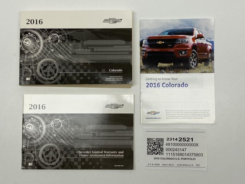 Owners Manual 2016 Chevrolet Colorado 82236