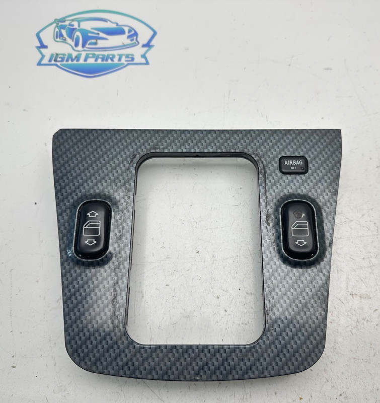1997-2004 Mercedes R170 SLK230 Center Dash Carbon Shifter Bezel w/ Switches OEM