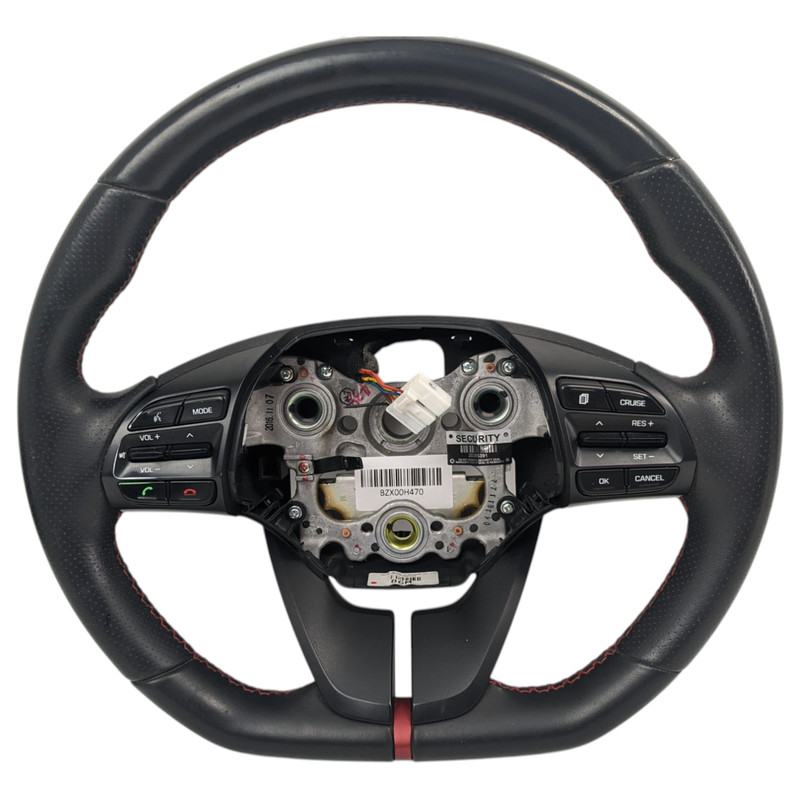 17-18 Hyundai Elantra Sport Black Leather Steering Wheel OEM