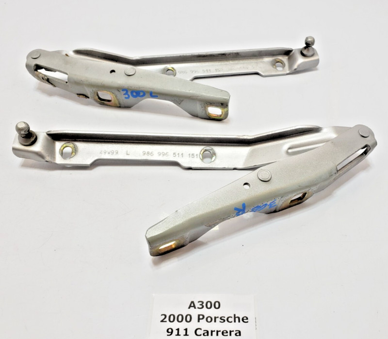✅ 97-04 OEM Porsche Carrera 911 996 Front Left Right Hood Hinge Silver SET