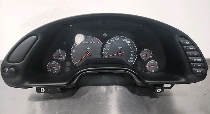97-04 Corvette Gauge Cluster & Bezel Fuel Water Temp Oil Lens 98 99 00 01 02 03