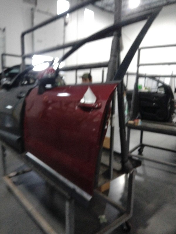 2017 Subaru Forester Left Door Red OEM 631725 68K Miles, Chrome Moulding