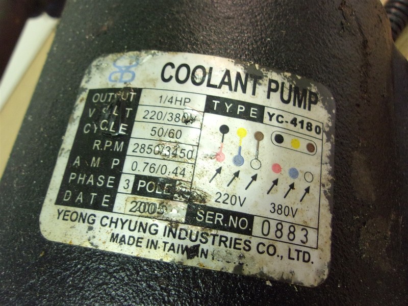 Yeong Chyung Coolant Pump YC-4180 1/4 HP 3-Phase 220/380V "C" *FREE SHIPPING*