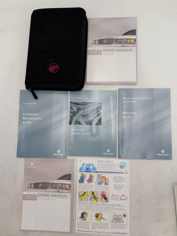 2003 Mercury Grand Marquis Owners Manual Set With Case