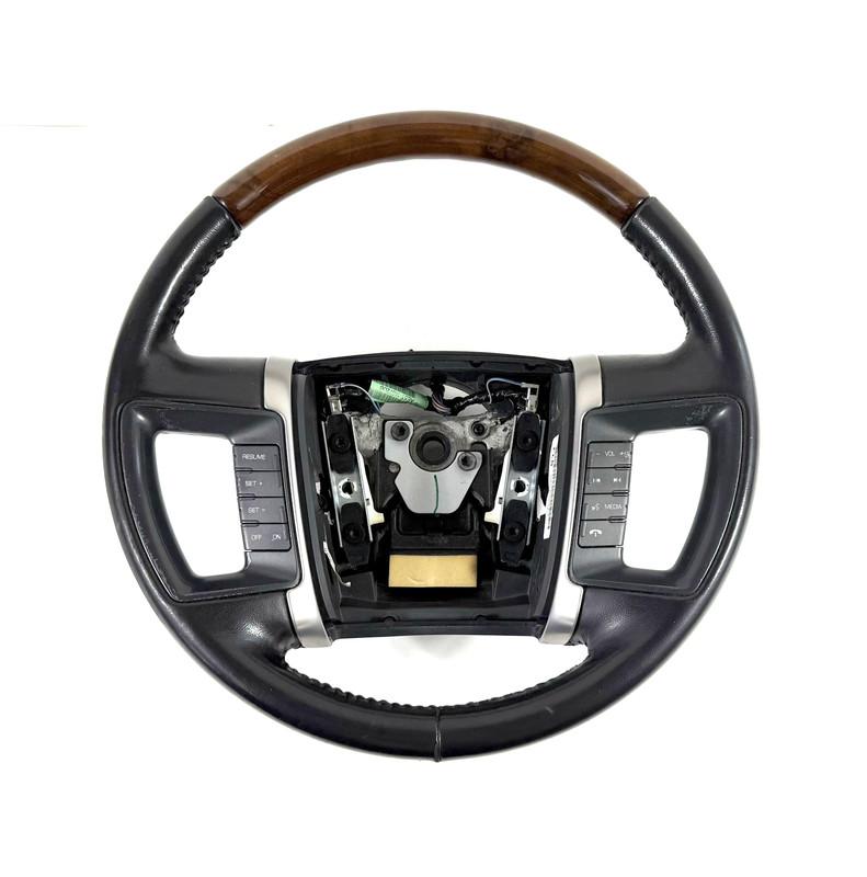 2010-2012 Lincoln MKZ Black Leather Wood Grain Steering Wheel Cruise Radio OEM