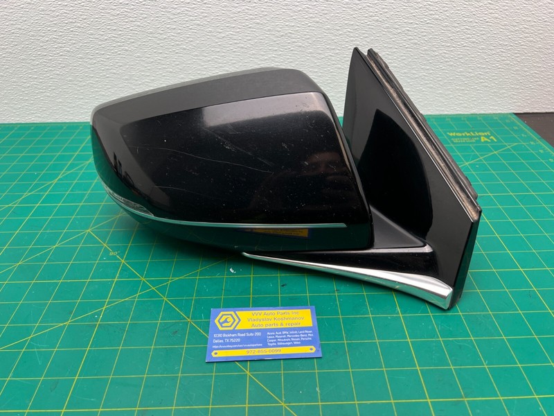 13-15 Cadillac XTS - RIGHT PASSENGER SIDE REAR VIEW DOOR MIRROR Black GBA OEM