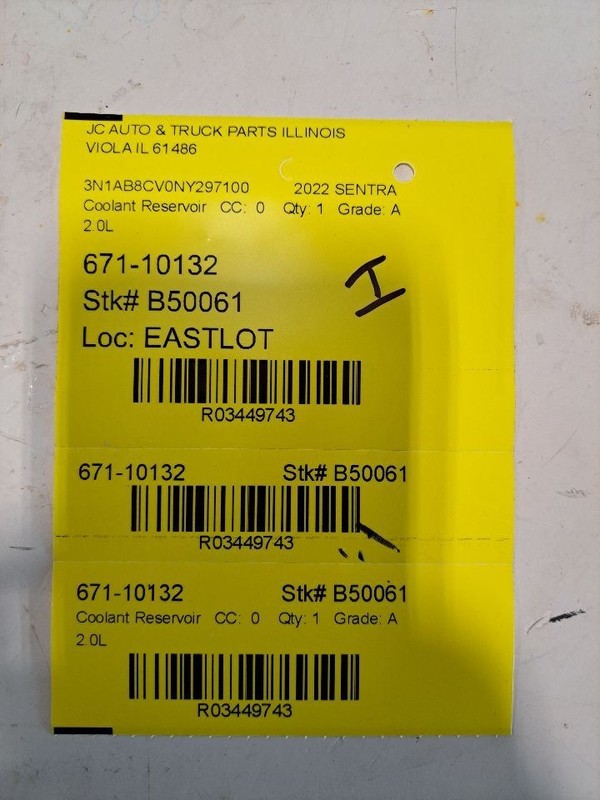 Coolant Reservoir Fits 20-23 SENTRA 3449743