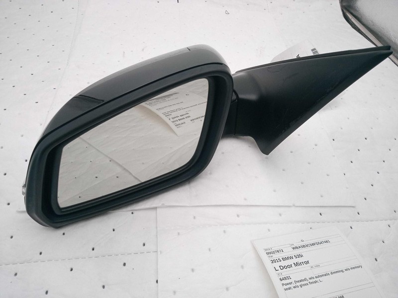 Used Left Door Mirror fits: 2015 Bmw 535I Power heated w/o automatic dimming w/o