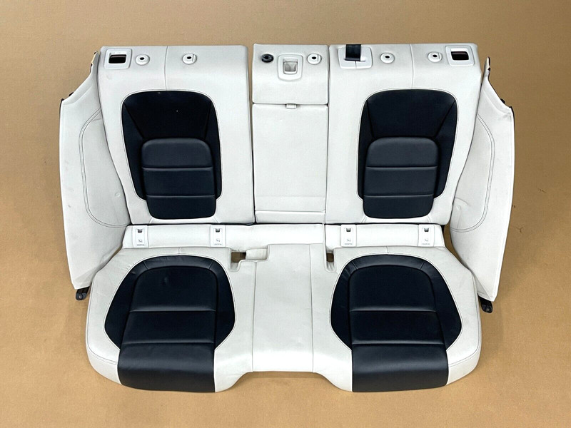 ⭐2017-2020 JAGUAR F-PACE REAR SEAT CUSHION PAD WHITE / BLACK LEATHER OEM LOT2536