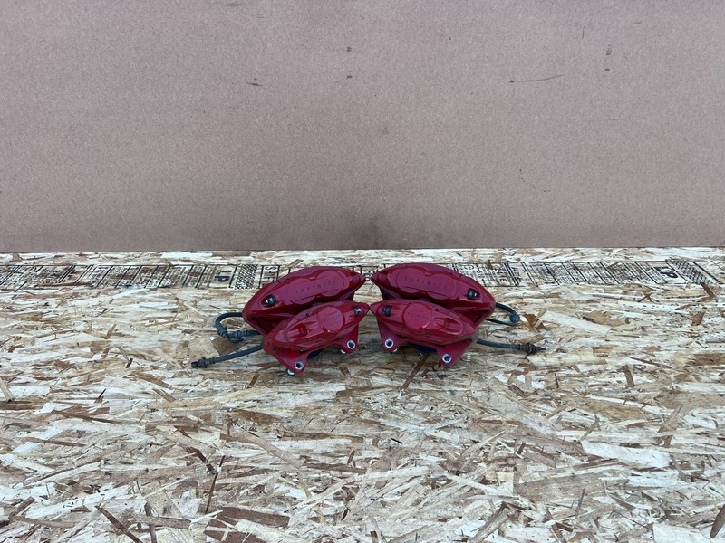 INFINITI Q50 Q60 14-24 OEM FRONT REAR LEFT RIGHT AKEBONO BRAKE CALIPER RED (SET)