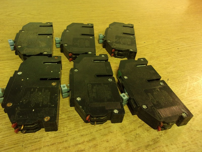 Federal Pacific 2 pole 15 Amp Circuit Breaker Lot of 6