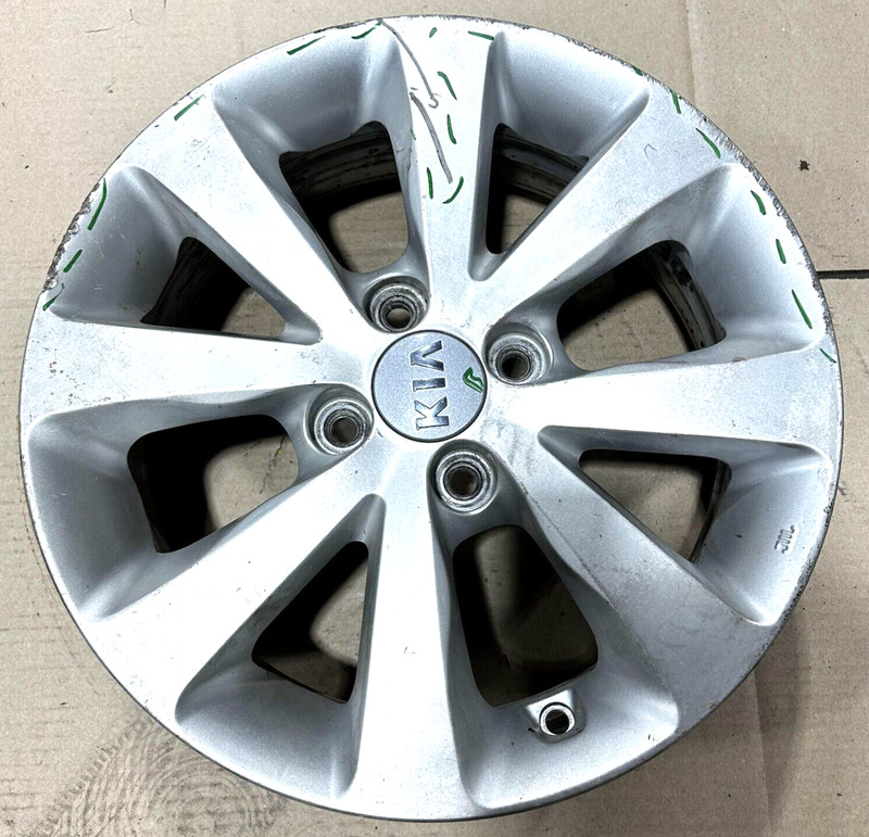 2012-2015 Kia Rio Aluminum Alloy Wheel Rim 15" 15x5.5J Eight 8 Spoke OEM Silver