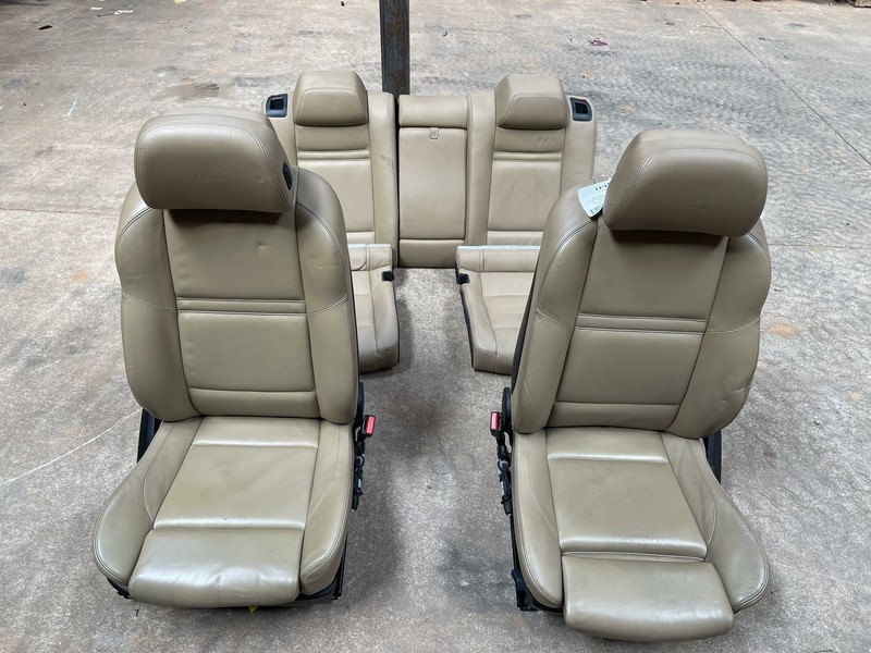 10-14 BMW X6M E71 S63 FRONT REAR LEATHER SEATS SET OEM BEIGE HEATED