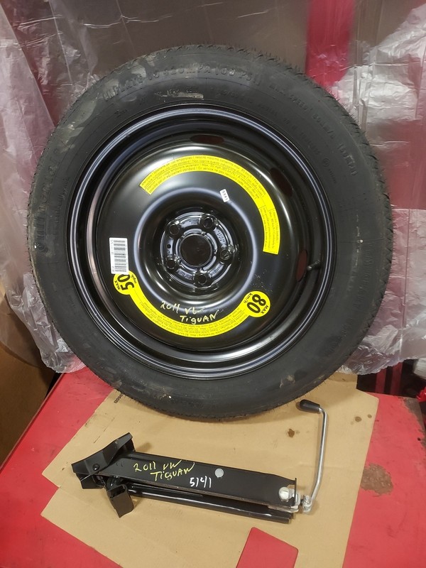 Spare Tire W/Jack Kit 18" Fits 2009-2019 Volkswagen Tiguan Compact Donut oem
