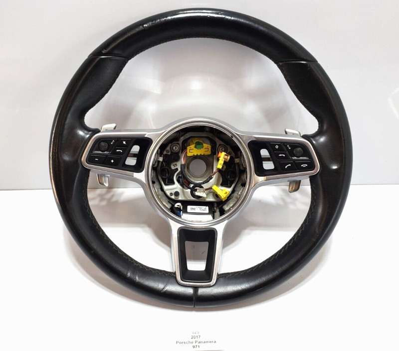 ✅ 17-21 OEM Porsche Panamera 971 Multifunction Steering Wheel Leather Black