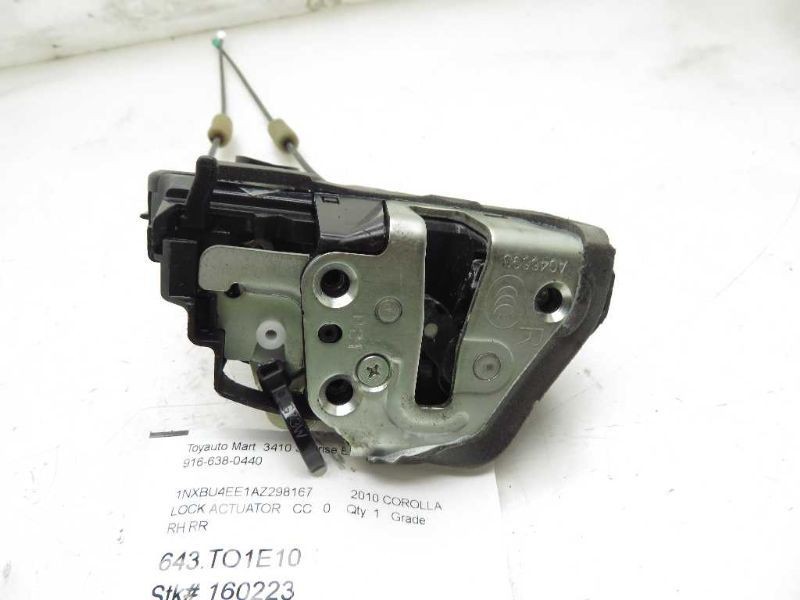 2010 TOYOTA COROLLA PASSENGER SIDE REAR DOOR LOCK ACTUATOR ASSEMBLY