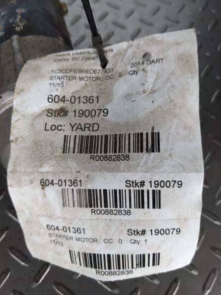 Starter Motor Engine ID ED6 Federal Fits 13-16 DART 882838