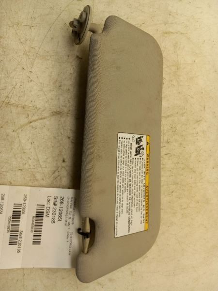 17-18 TOYOTA COROLLA IM DRIVER SIDE SUN VISOR ASSEMBLY