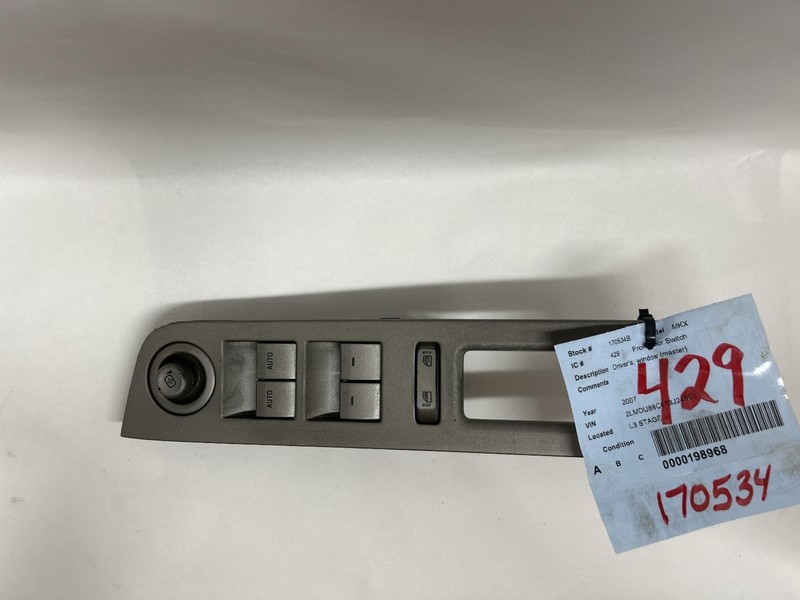 07 LINCOLN MKX Front Door Switch Driver master OEM 1 Year Warranty!