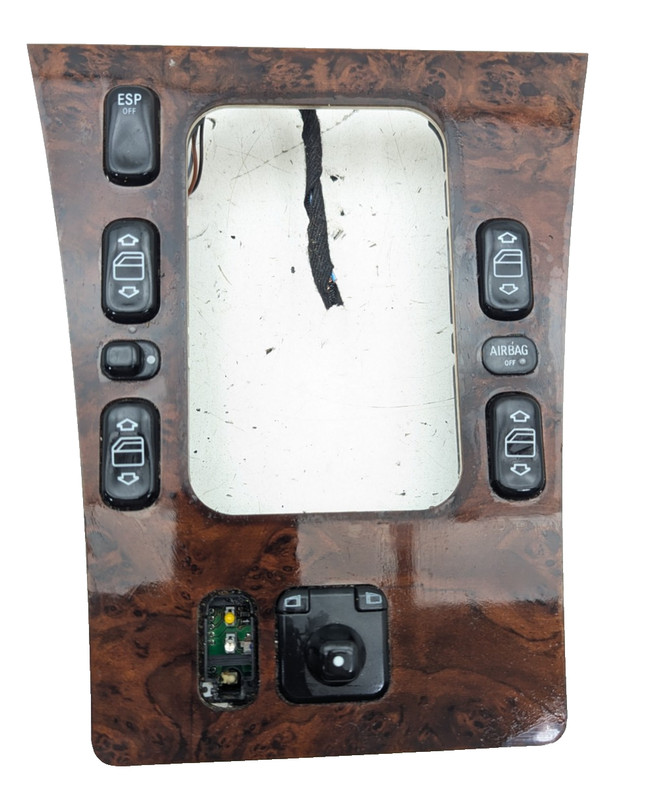96-02 Mercedes W210 E320 E430 Center Console Shifter Trim Bezel Assembly Wood