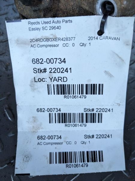 AC Compressor With Rear AC Fits 11-20 CARAVAN 1061479