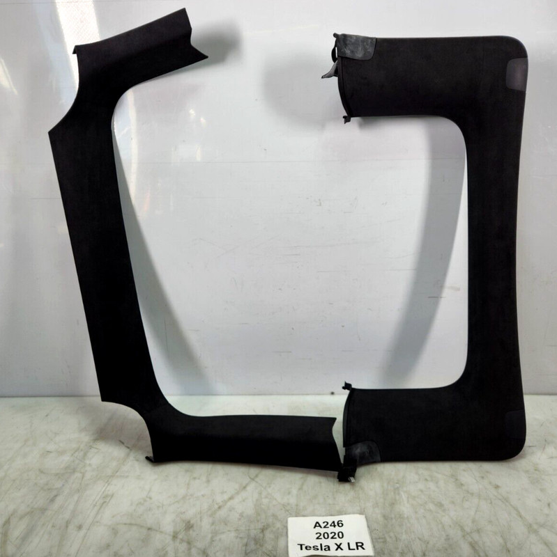 ✅ 16-20 Tesla Model X Rear Right Passenger Falcon Door Upper Alcantara Trim SET