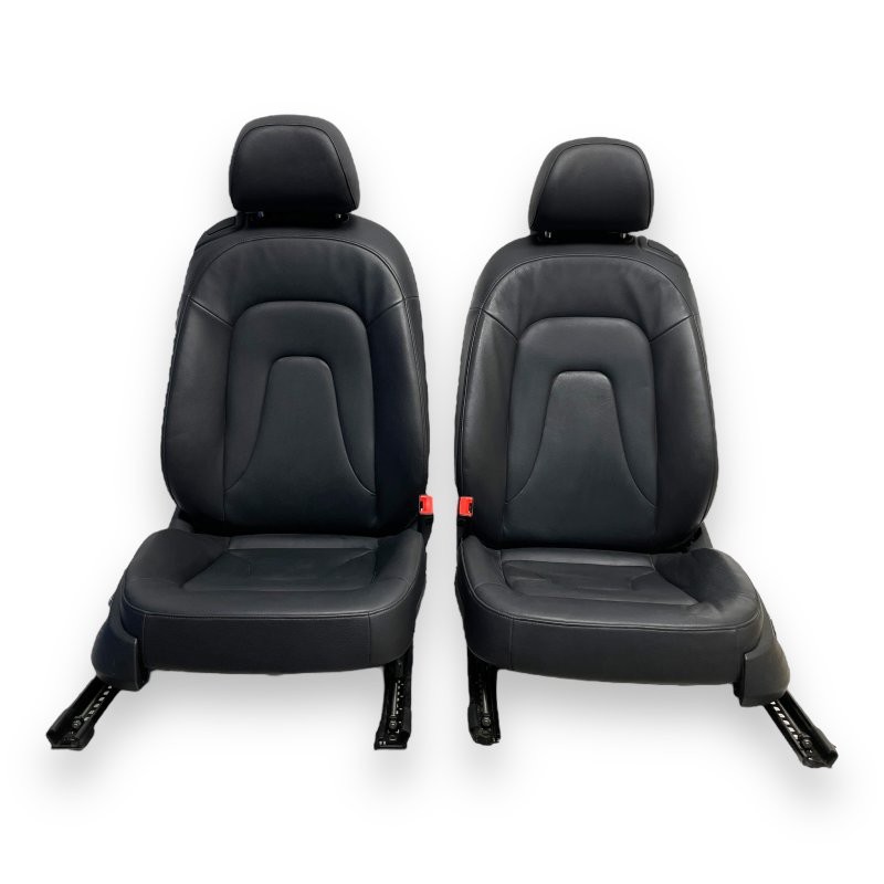 Audi A5 B8 2013-2017 OEM Front Driver and Passenger Leather Seats Pair Black