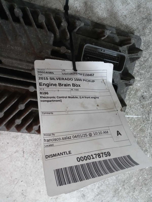 2015 Chevrolet Silverado 1500 ECM Engine Control Module OEM 21133 Red 100K Miles
